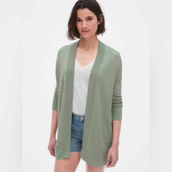 RED Gap Textured Longline Open-Front cardigan - Picture 1 of 7